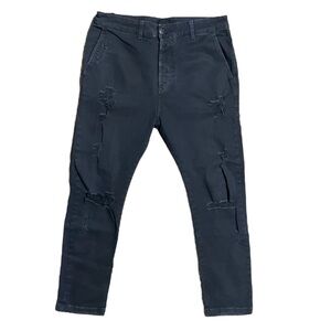 🕶️ EX-J‎ Men’s Distressed Black Denim Pants 👖 Size 32 Grunge Streetwear
